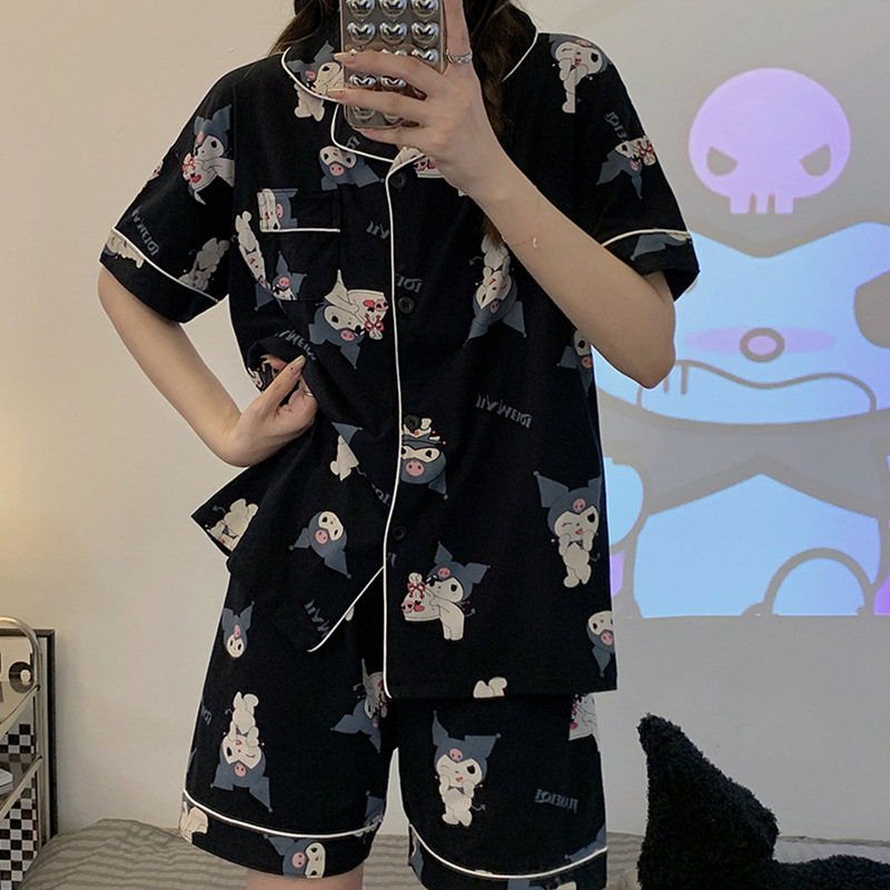 Cartoon pajamas for women 2023 new spring and summer short sleeve cute cute coolomi Korean style home wear pajamas