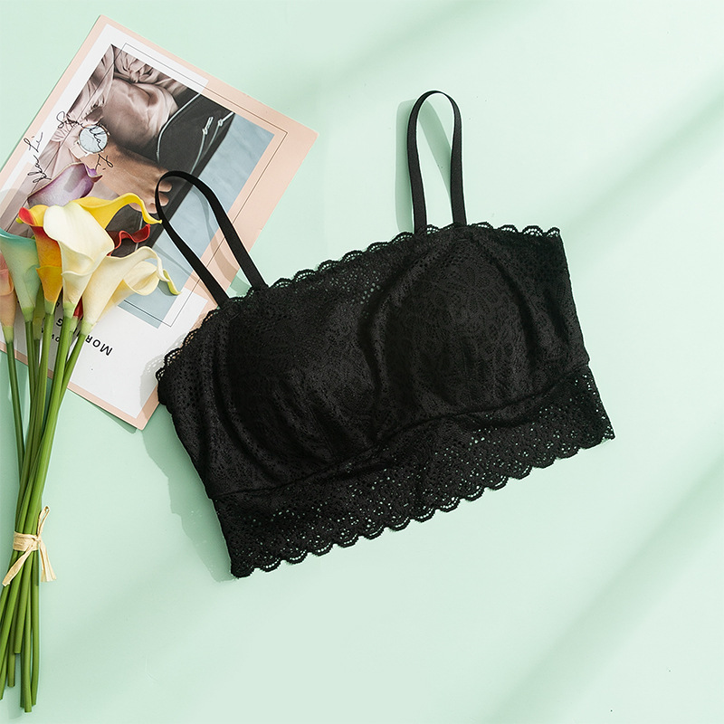 Picture of Tangge Silk Lace Rimless Tube-type Vest-type Bra Women's Anti-light Mulberry Silk Underwear Sling Bra