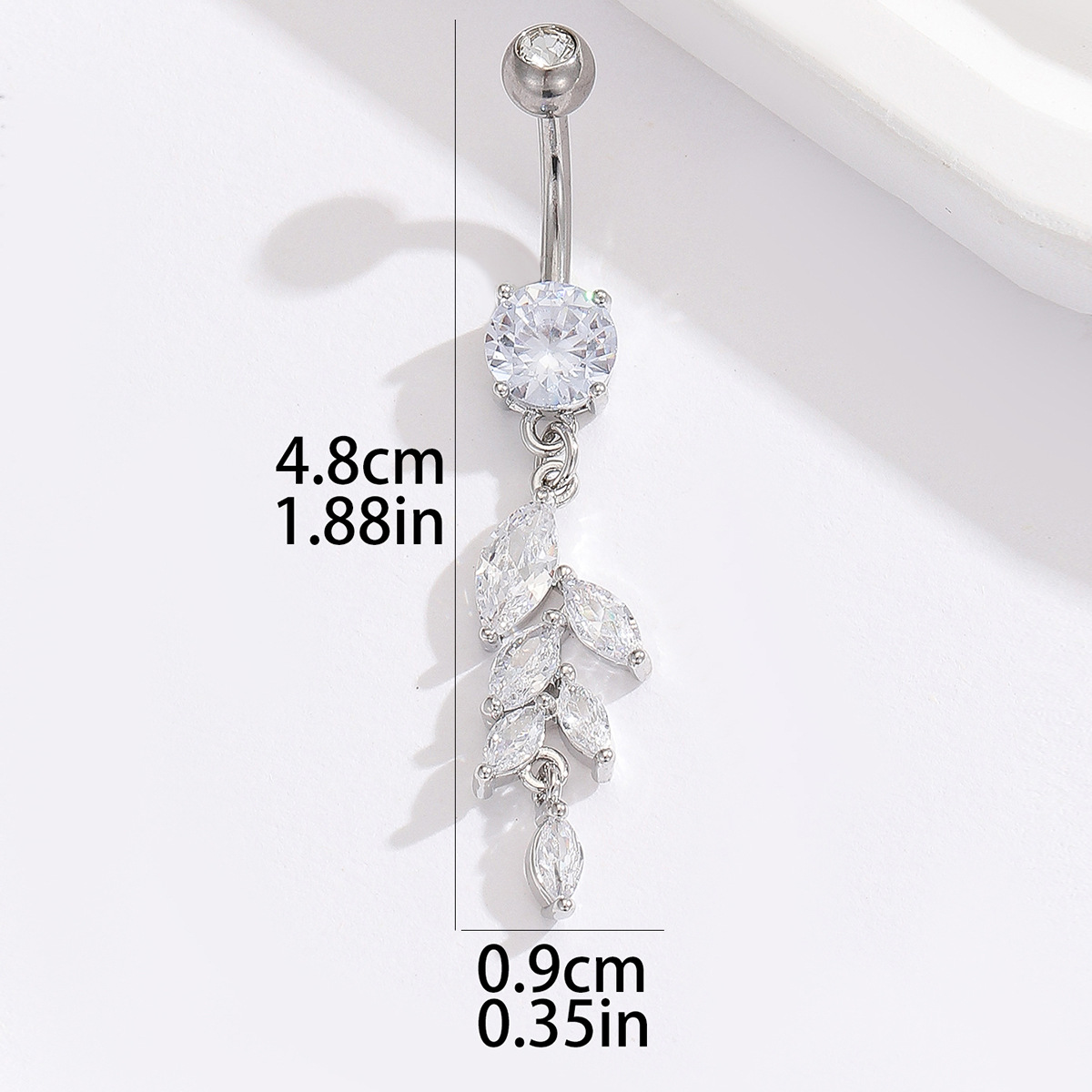 Picture of Best-selling European and American cross-border personalized fashion lazy ins style maple zircon stainless steel nail niche body ring