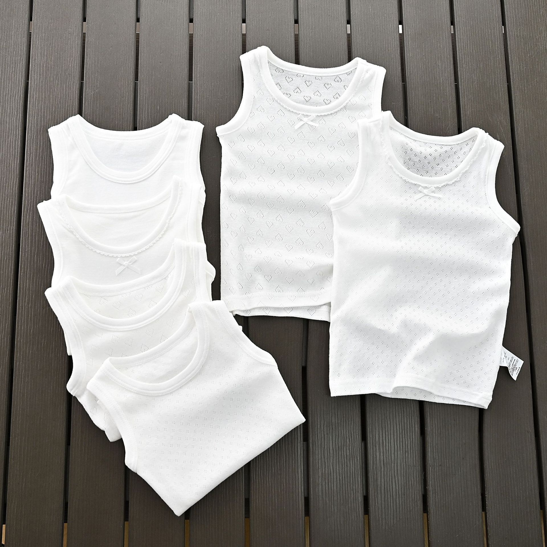 Picture of Export Kidsren's Clothing Source Factory Japanese Style Mesh Cut Out Cotton White Kidsren's Base Vest Sweat-Absorbent Men's