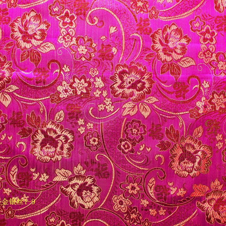 Picture of Colorful color fortune crafts carbon bag cloth Red Lantern festive supplies gold and silver silk jacquard cloth