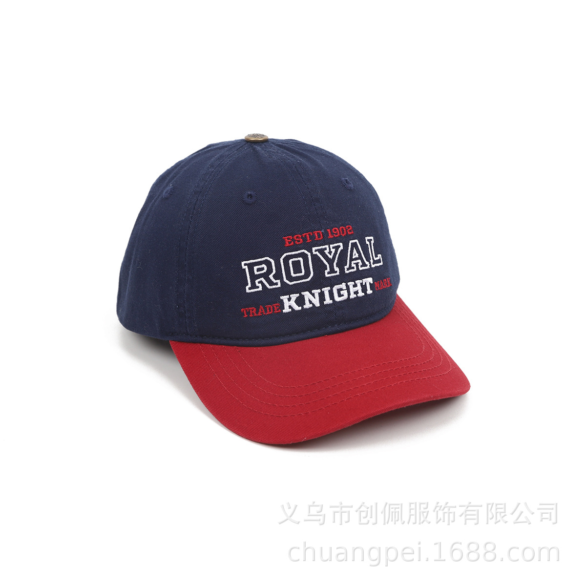Picture of Chuangpeiyoupin Big Children Spring New Parent-Child Baseball Cap American Trendy ROYAL Color Splicing Washed Cotton Sun Hat