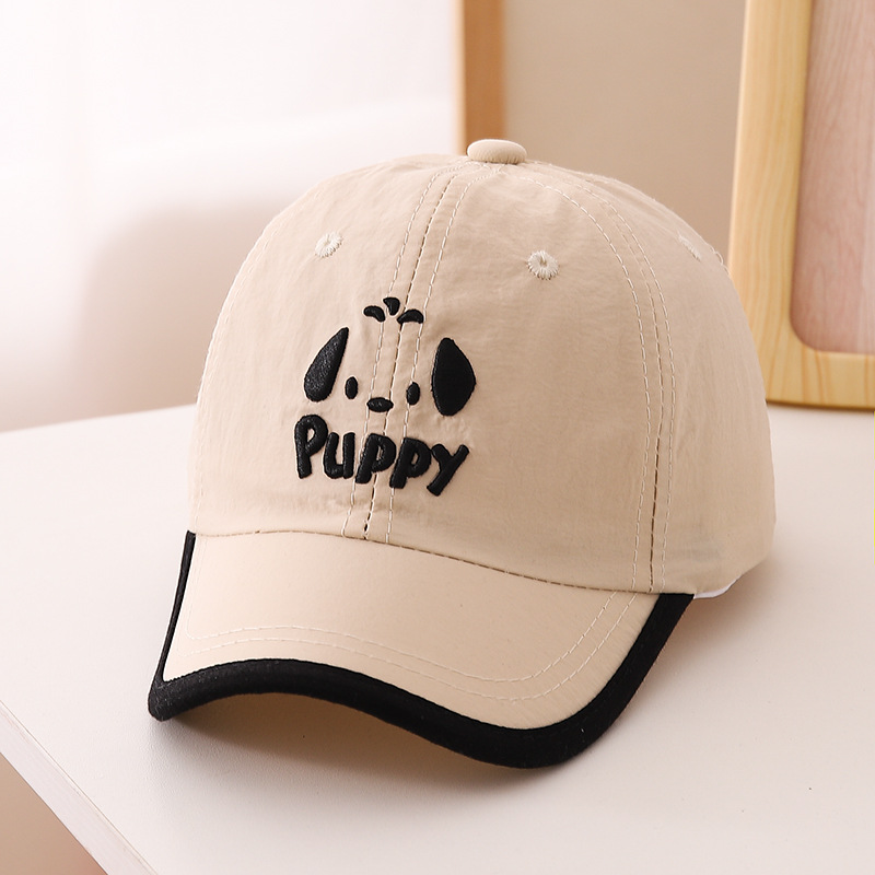 Picture of puppy embroidered puppy children's net cap boys baby cap summer girls sunscreen thin baseball cap sunshade