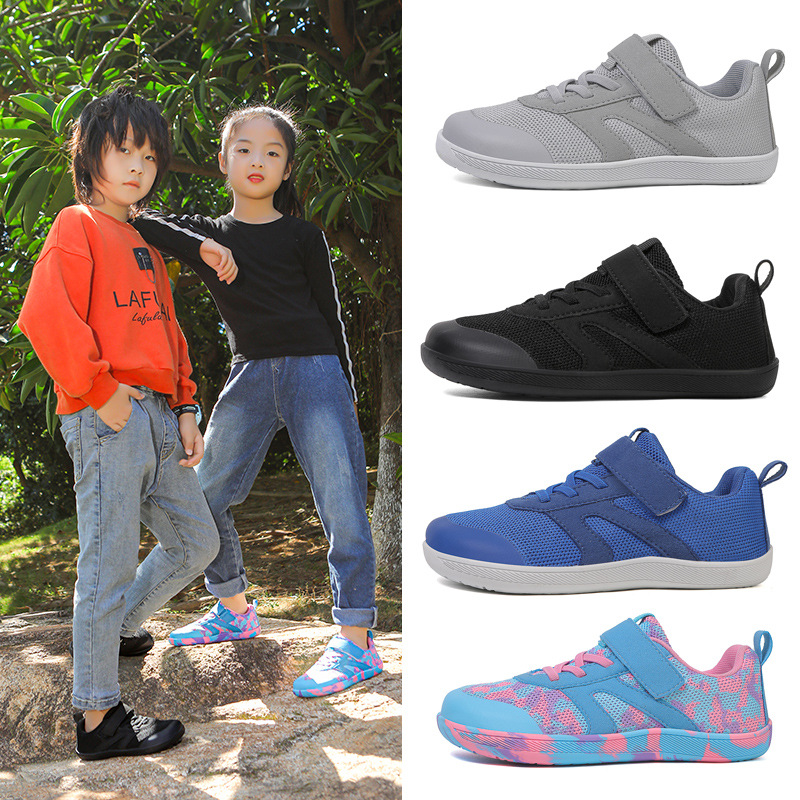 Cross-Border New Children's Wide-Toe Shoes, Wide-Toe Barefoot Shoes, Non-Slip Breathable Outdoor Casual Sports Shoes, Hiking Shoes