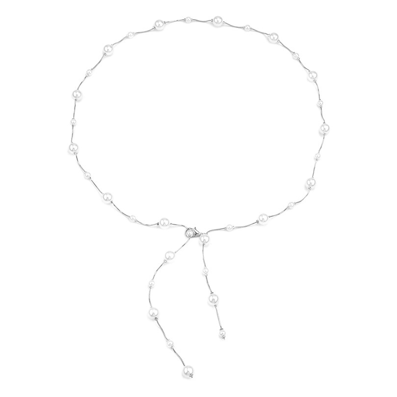 European and American cross-border jewelry fashion ins style simple pearl waist chain retro single layer body chain female direct sales
