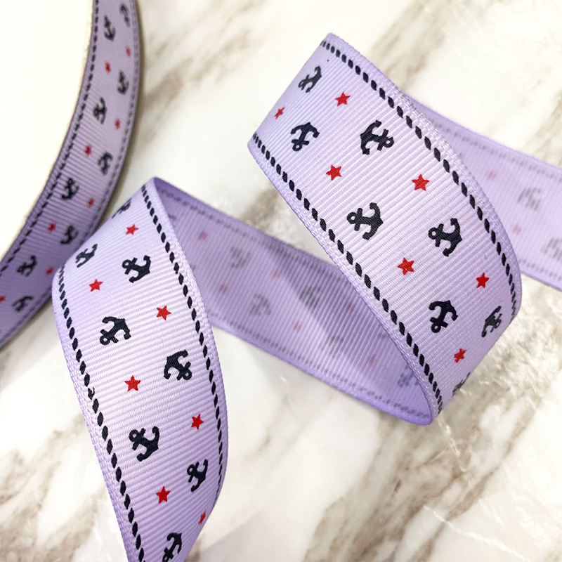 Picture of Ribbon manufacturers bow ribbon British wind Navy wind sea anchor rib printing belt wholesale