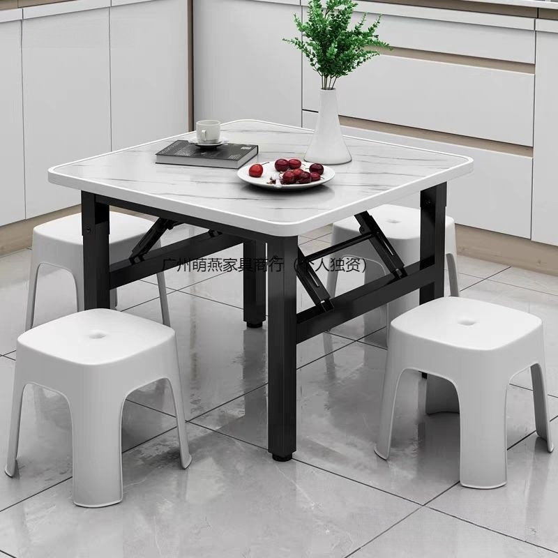 Folding table without installation, simple dining table for rent, home dining table, square floor stall, low table, small table