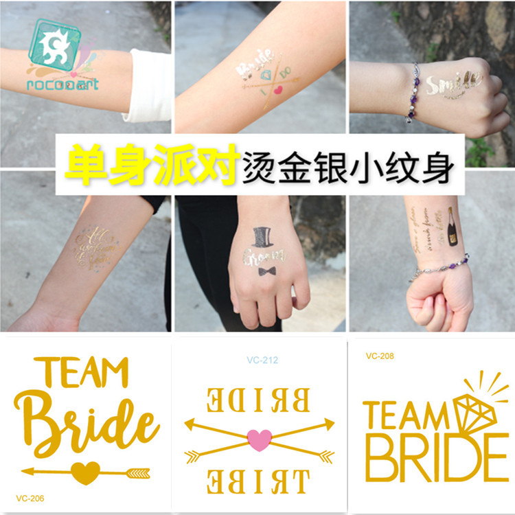 Ricklon New Waterproof Bronzing Tattoo Sticker Fashion Bachelorette Party Tattoo Sticker Bridesmaid Tattoo Sticker