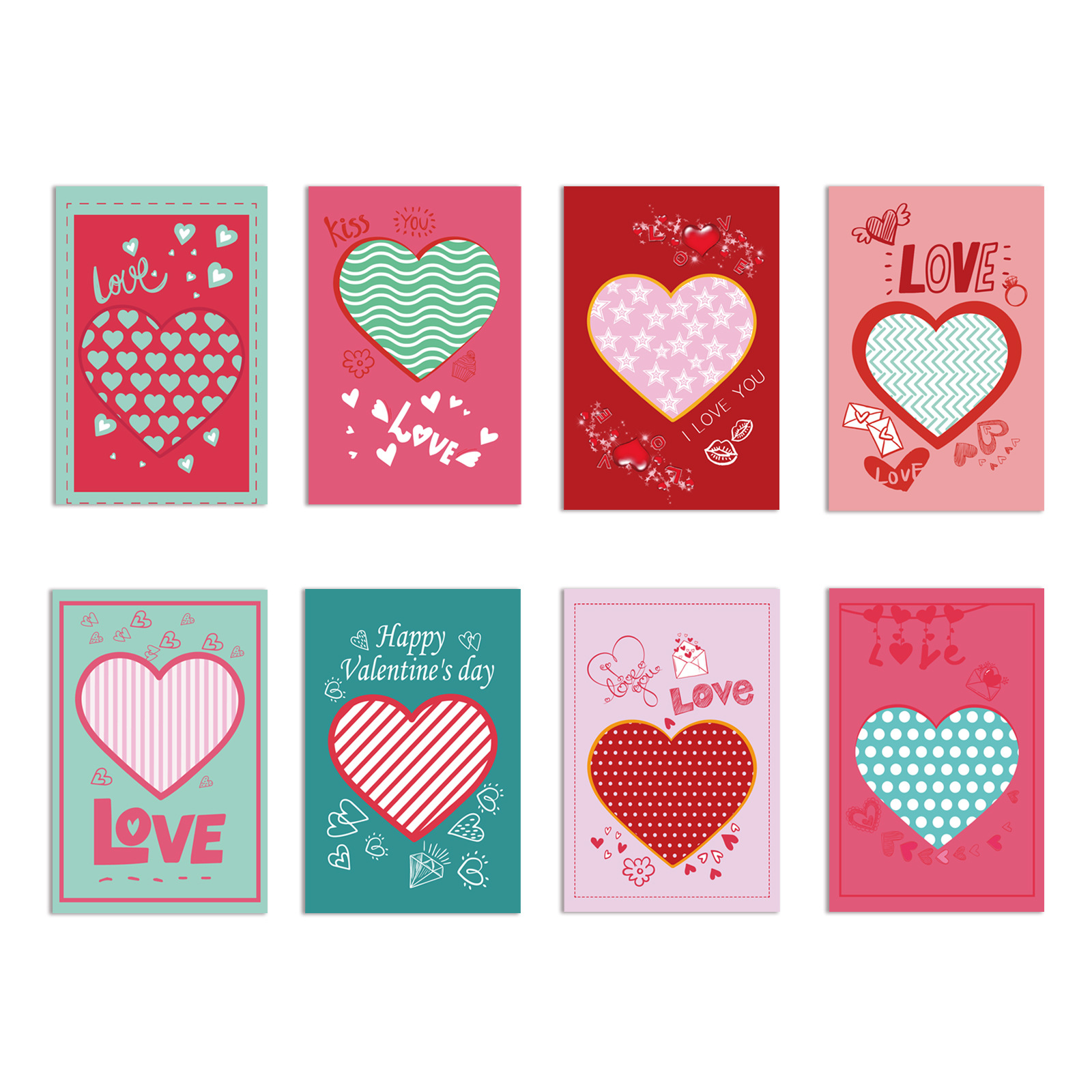Picture of Valentine's Day Heart Greeting Card Small Card Gift Greeting Card Holiday Greeting Card Envelope DIY Creative Card