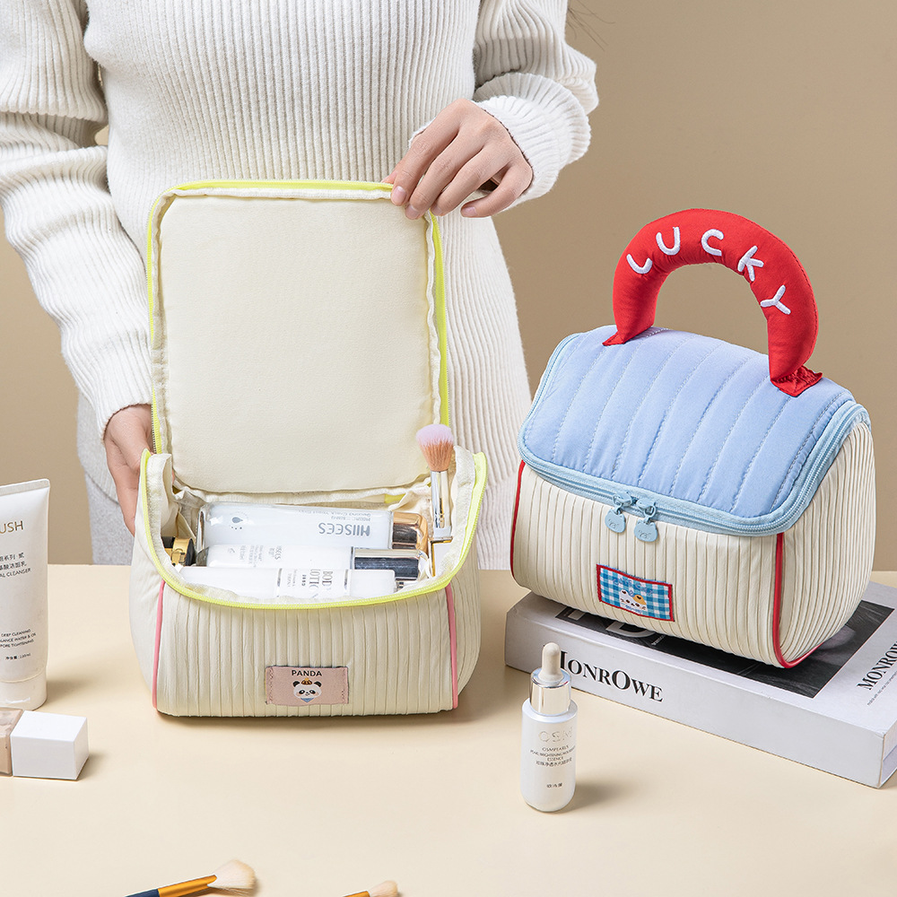 Picture of Cute House Makeup Bag Large Capacity Cabin Wash Bag Portable Portable Storage Bag Soft Cute Girl's Storage Bag