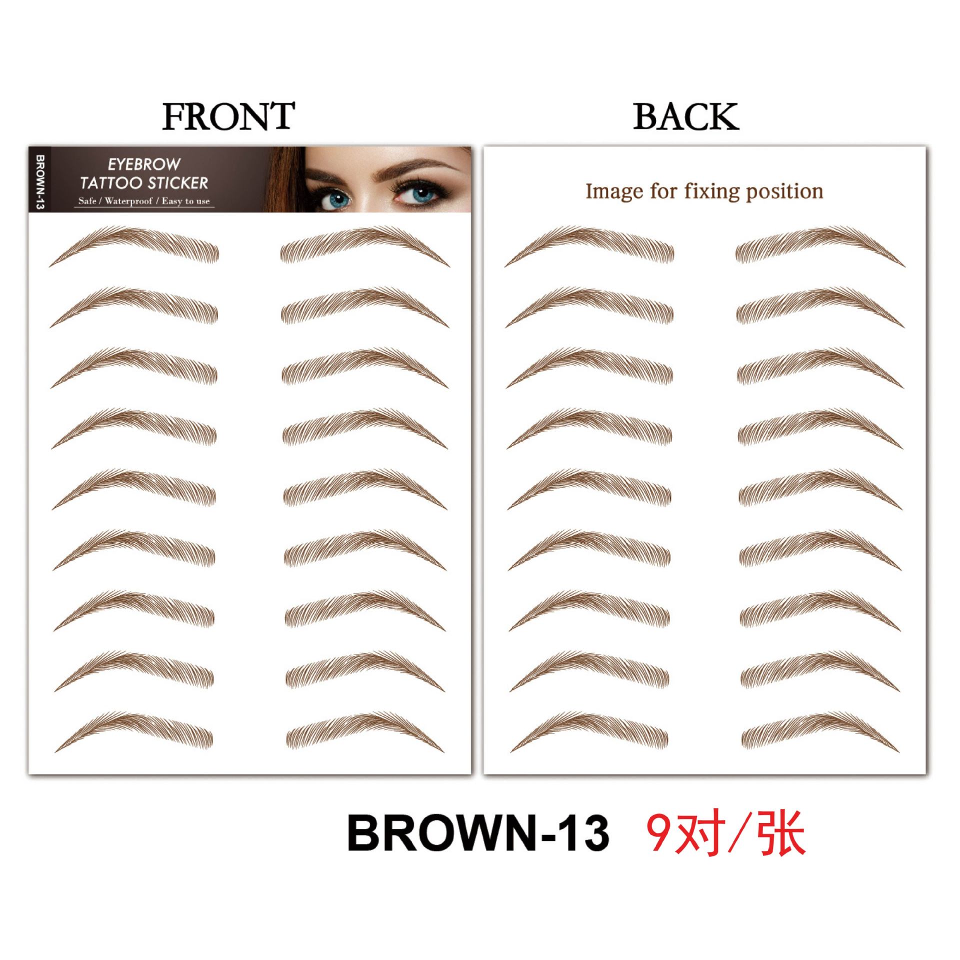 Picture of Factory wholesale cross-border waterproof 6D imitation ecological eyebrow stickers simulation beauty tattoo stickers lower eyelash eyebrow stickers