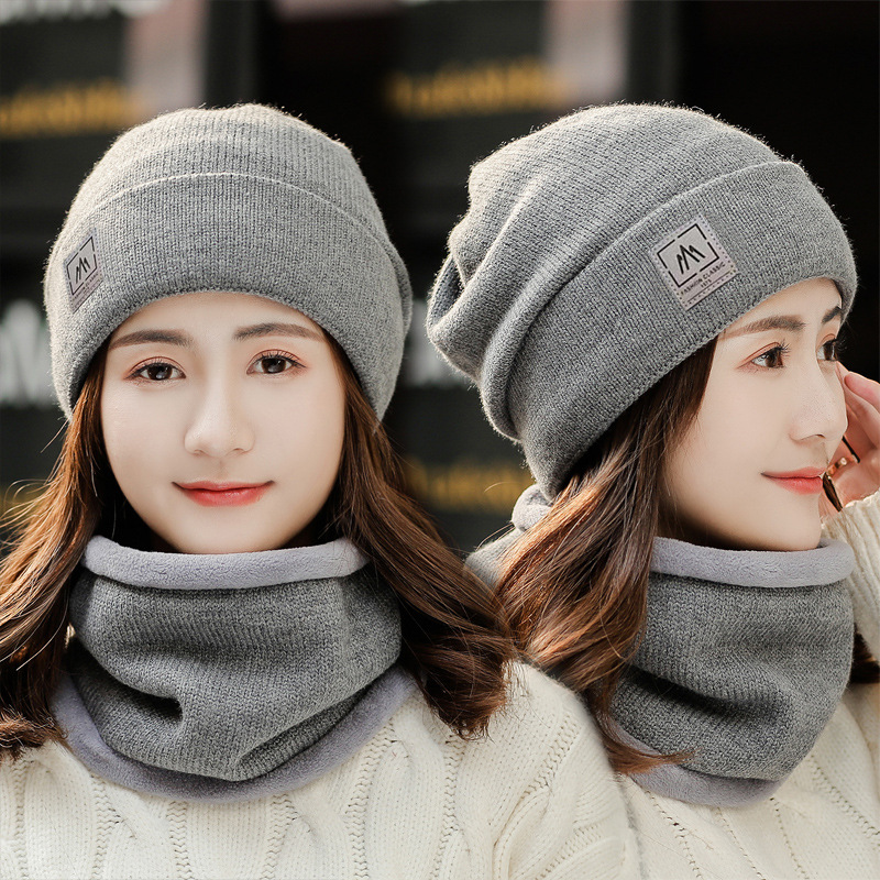 Hat Women's Autumn and Winter Knitted Hat Ear Protection Wool Hat Warm Korean Style Fashionable Winter Cycling Pullover Moon Hat