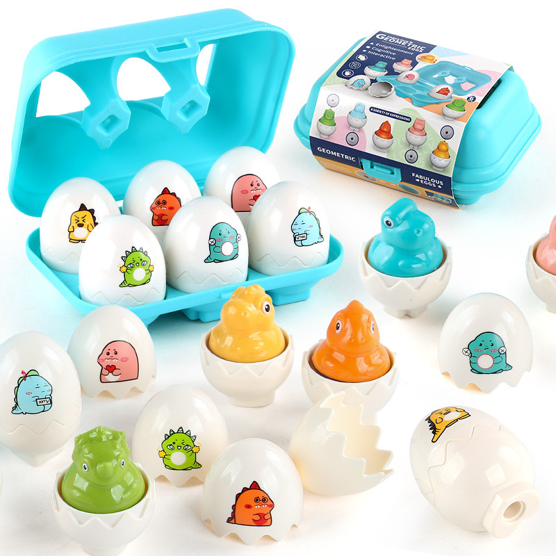 Cross-border new baby early education Smart Egg simulation dinosaur twisted egg shape vegetable matching egg boxed toy