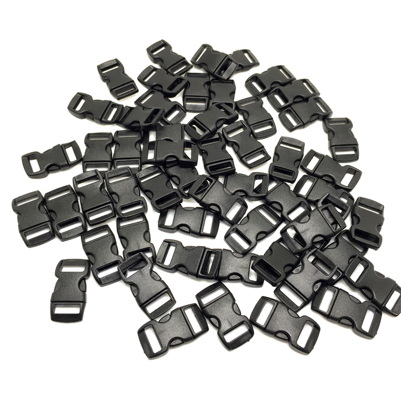 Umbrella rope bracelet whistle buckle DIY material package buckle 10mm buckle black plastic whistle buckle