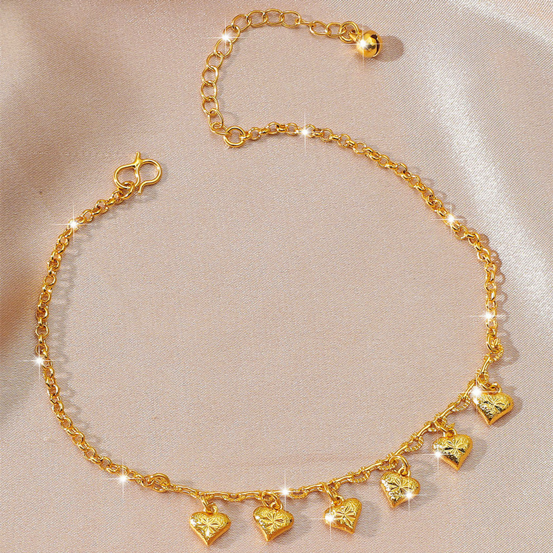 Picture of No fading foreign trade fashion simple tremolo with 24k plated gold anklet Vietnam gold love Bell anklet women