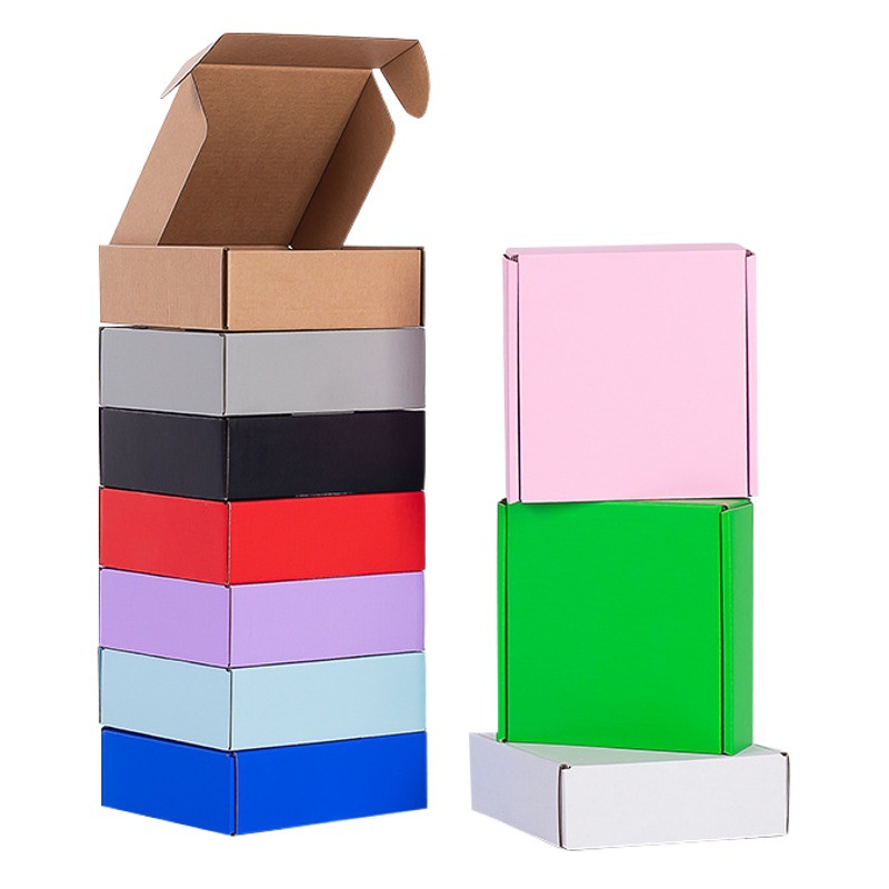 Square color aircraft box special hard anti-pressure express packaging box corrugated cardboard in stock small batch wholesale