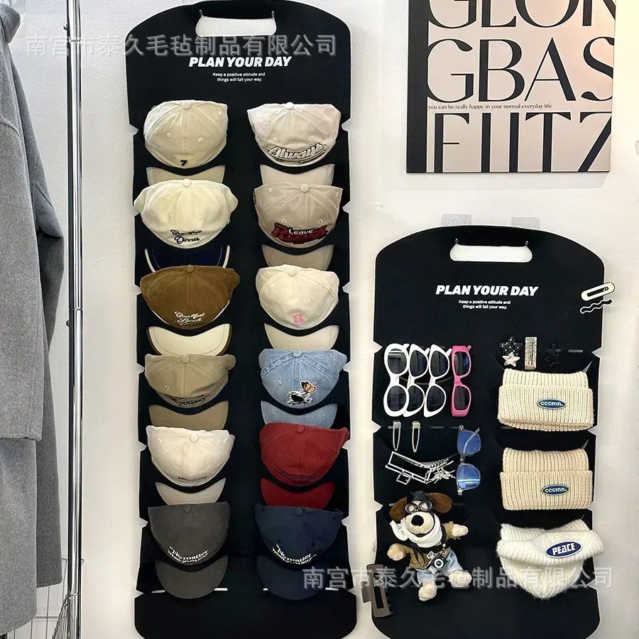 Secret Text Hair Felt Hat Storage Hanging Bag Household Storage Rack Wardrobe Finishing Baseball Cap Storage Hanging Bag