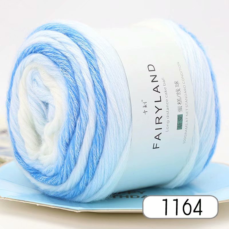 Picture of Cake wool segment dyeing gradient baby children's wool cotton rainbow thread handmade knitting shawl scarf sweater special offer