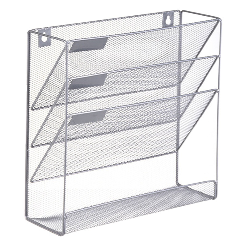 Wall-mounted multi-functional file rack wall metal multi-layer folder storage box office supplies bookshelf magazine rack