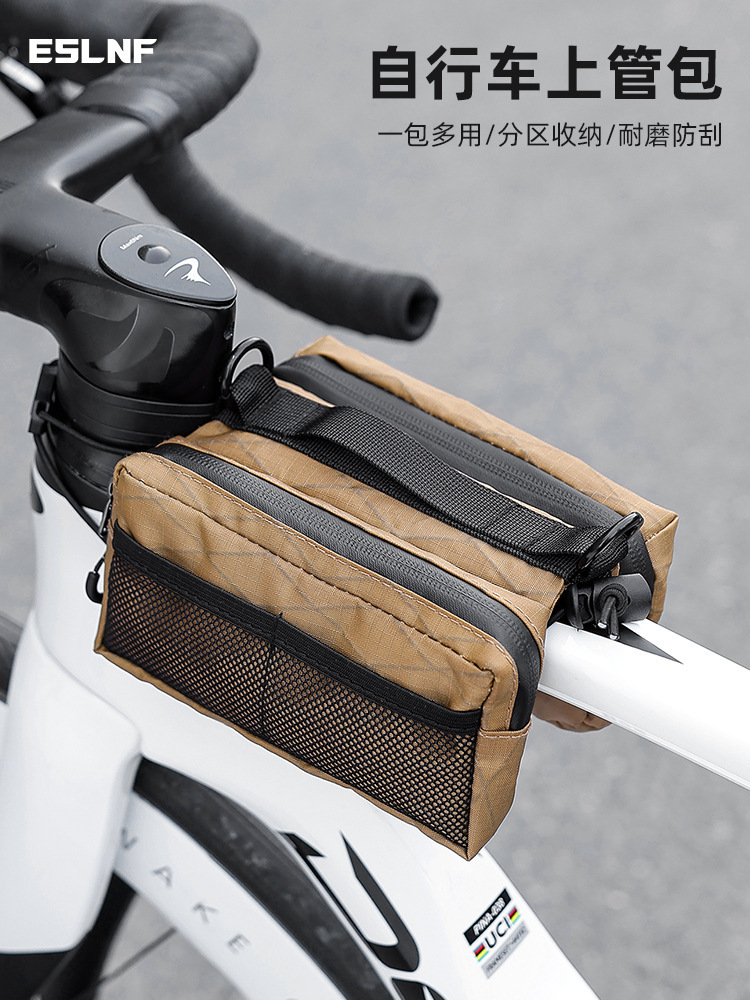 Eslnf Road Bicycle Bag Front Beam Bag Hanging Bag Upper Tube Bag Mountain Bike Saddle Bag Storage Bag Cycling Equipment