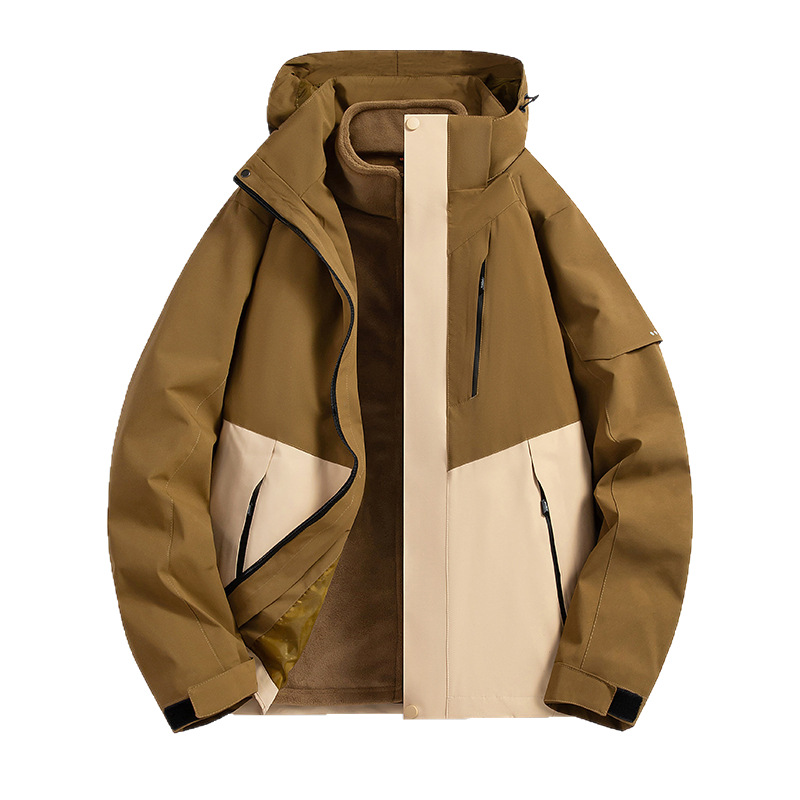 Picture of New outdoor assault jacket three-in-one water-repellent detachable outdoor mountaineering travel jacket for men and women cross-border