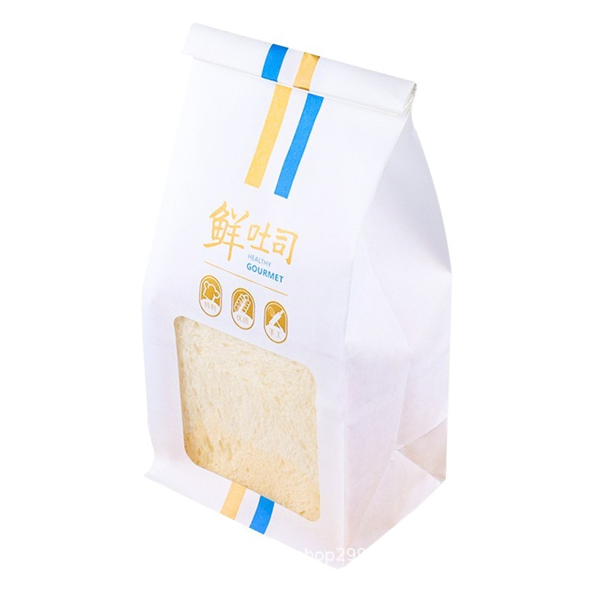 Baking Toast Bread Packaging Bag Roll Edge Fresh Baking Vigor 450g 250 Toast Slice Self-sealing Bag Wholesale