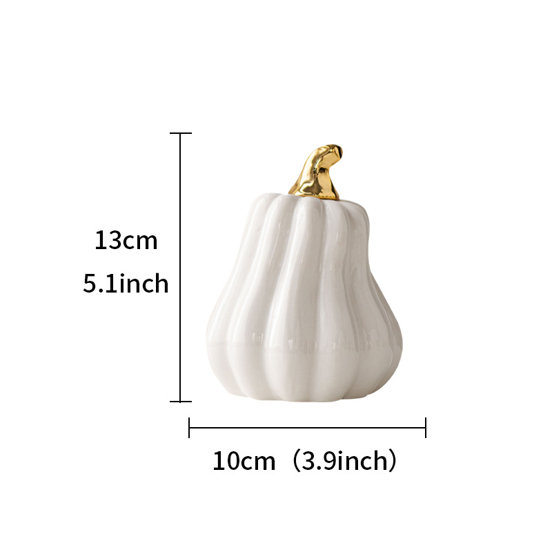Picture of Nordic creative white ceramic pumpkin decoration desktop decoration home decoration Halloween gift