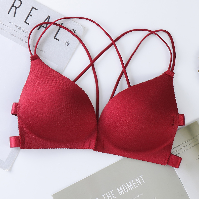 Picture of Beautiful Back 3D Front Button Wrapped Chest Intimates Girl Student Suspender Tube Top Sports Sexy Wire-Free Bra Vest Intimates