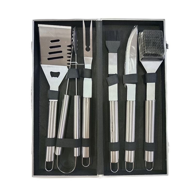 Picture of Factory Spot Barbecue Tool Set Home Outdoor Picnic Camping Style Aluminum Box Stainless Steel BBQ Grill Set