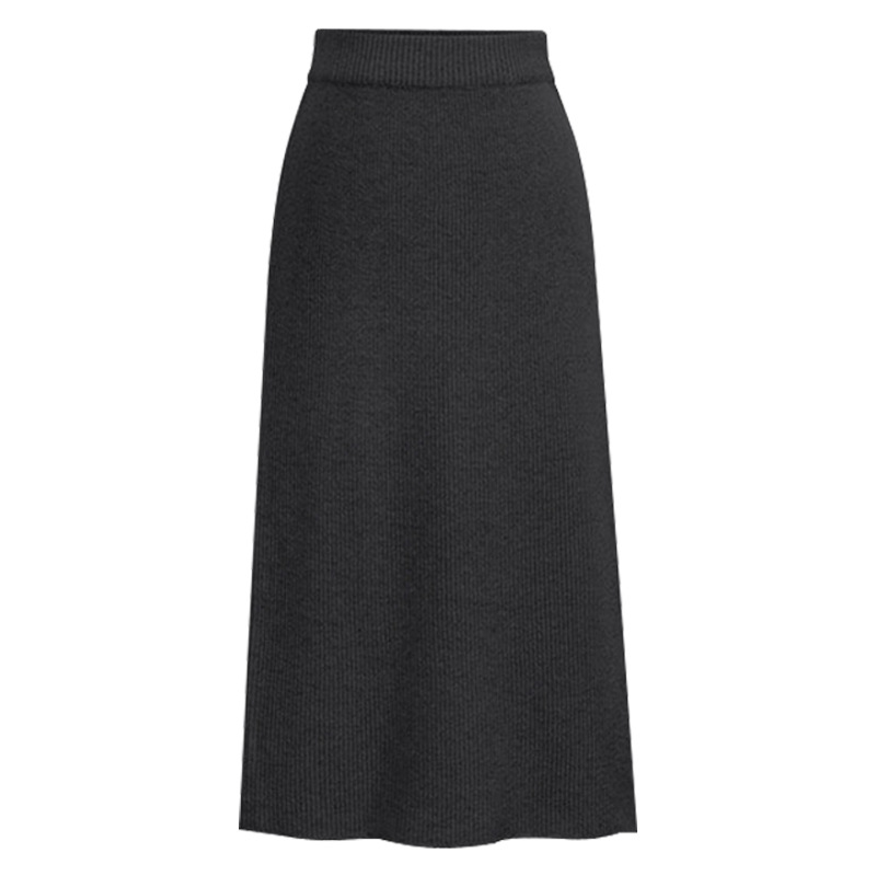 Picture of Skirt women's slimming mid-length plus size woolen skirt split hip skirt one-step skirt high waist long skirt 75cm