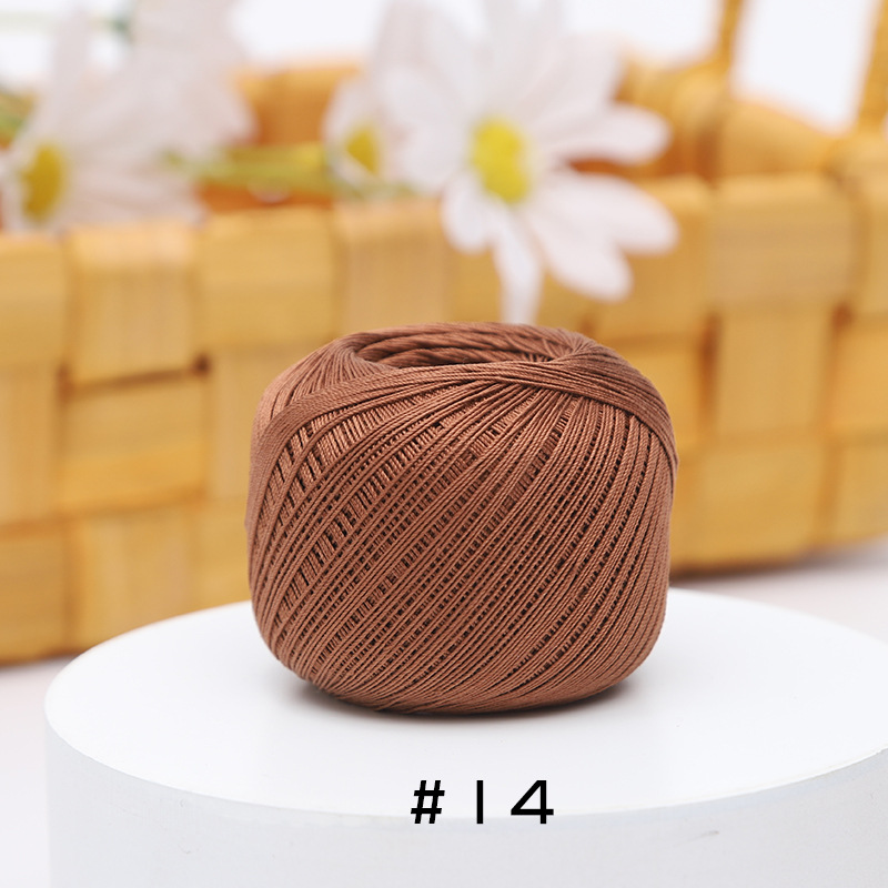 Picture of Warm Color No.10 Lace Strongly Twisted Mercerized Pearl Egyptian Long-staple Cotton Handmade Micro-hook Hand-bow Ball 20g Wool Ball
