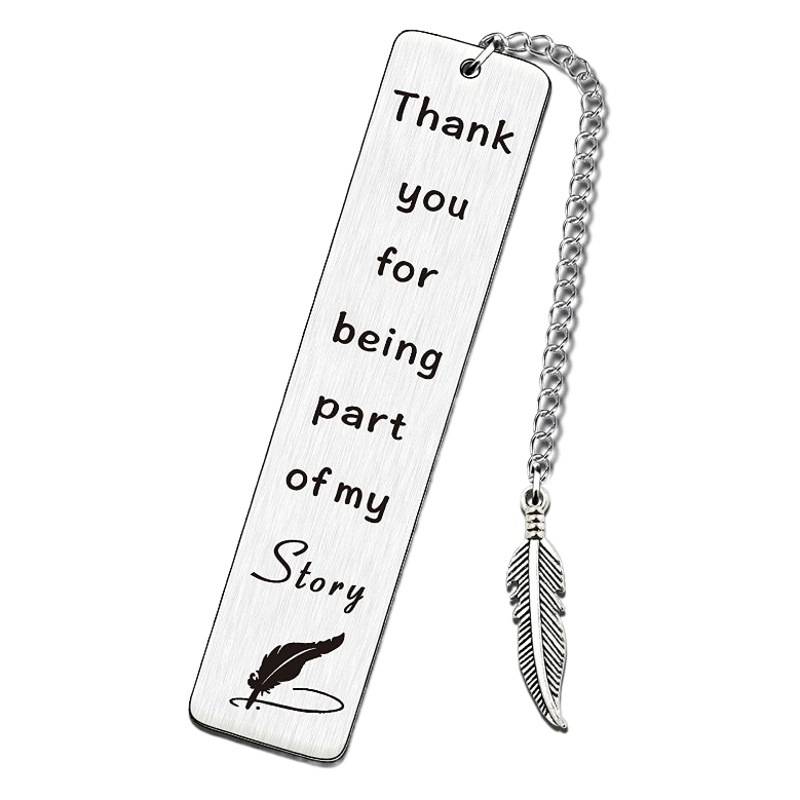 Europe and the United States new rainbow metal bookmark feather bookmark graduation season teacher's day bookmark lettering stainless steel bookmark