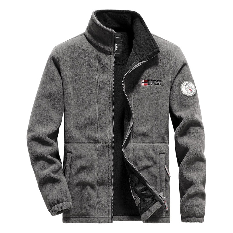 Outdoor Cross-Border Polar Fleece Jacket Men's Autumn and Winter Warm and Cold-Proof Fleece Functional Mountaineering and Hiking Sports Jacket