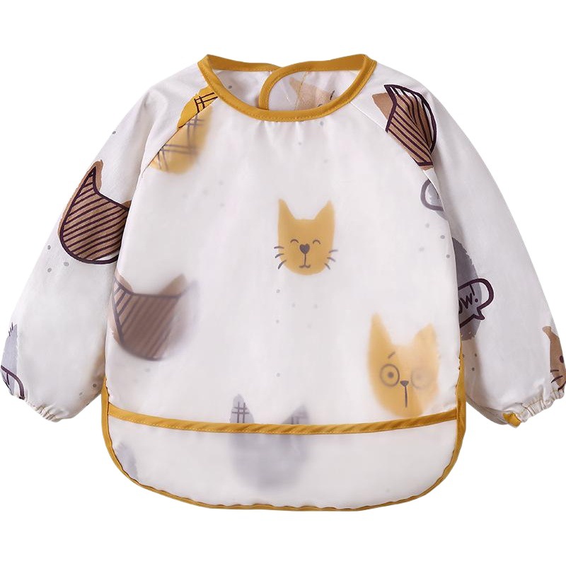 Picture of Baby Eating Smock Waterproof and Anti-Dirty Little Girl Bib Kidsren's Long-Sleeved Reverse Dressing Autumn and Winter Baby Male Protective Clothing