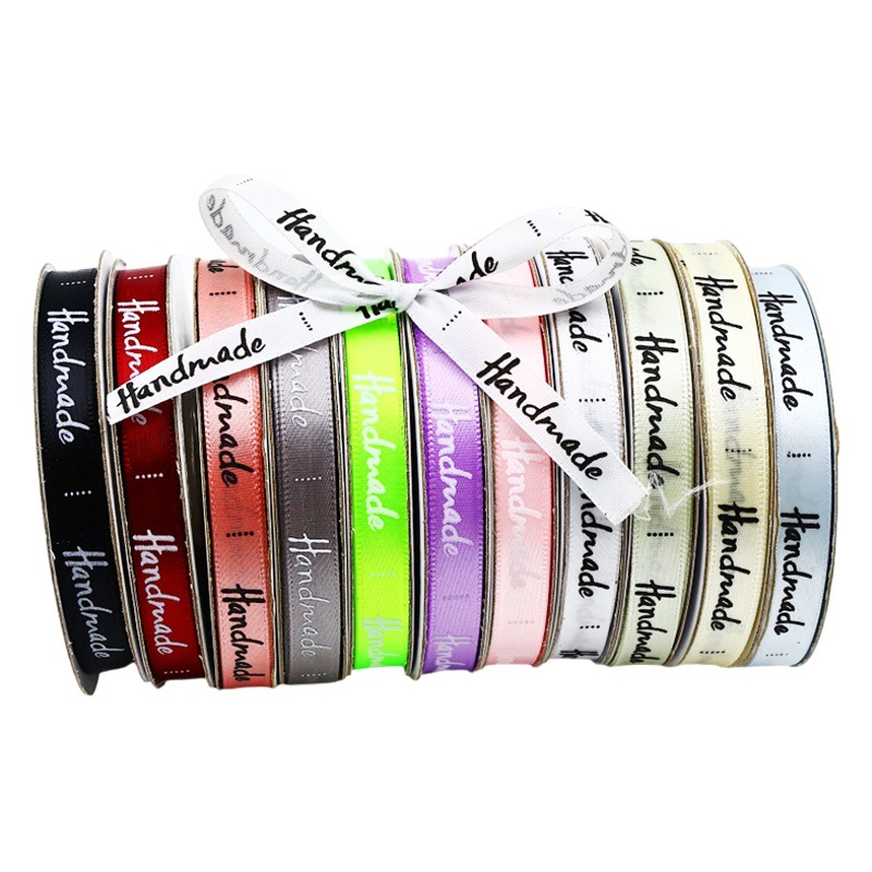 1cm Polyester Printing with Gift Packaging Ribbon Cake Flower Printing Handmade Woven Ribbon