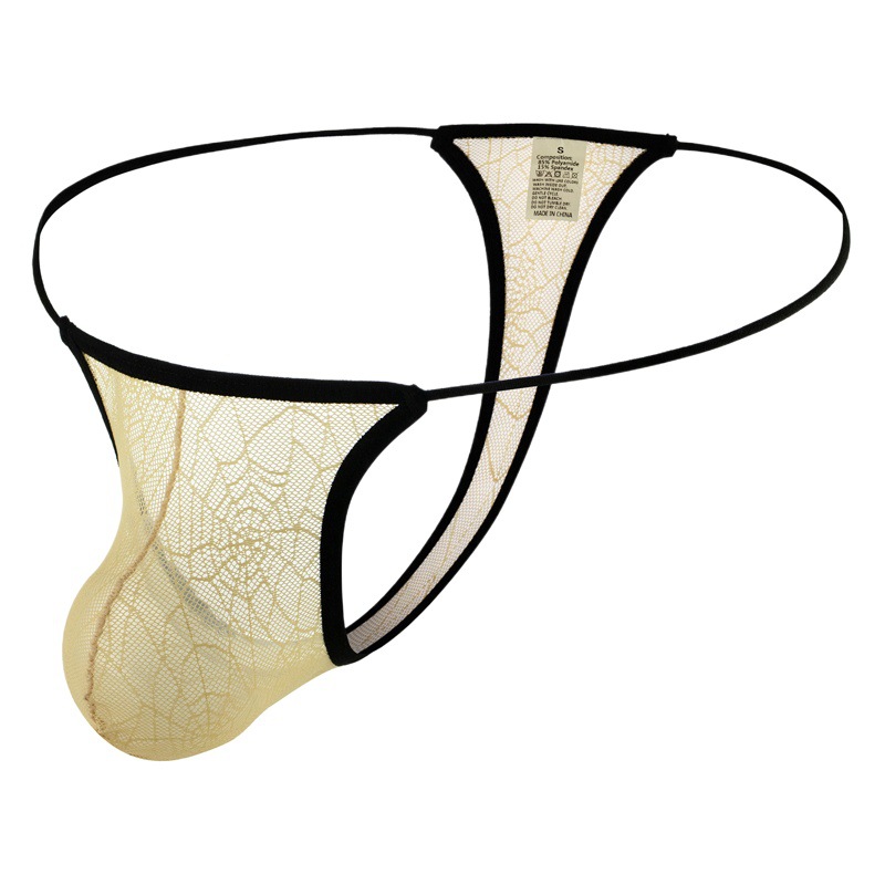Foreign trade cross-border men's lace men's T-shaped men's sexy T-shaped pants men's perspective sexy underwear B636