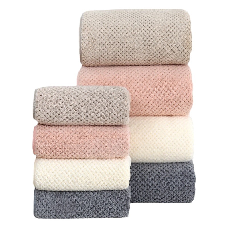 Picture of Coral Fleece Bath Towel Pineapple Big Bath Towel Thickened Shake Tone Same Style Beach Towel Absorbent Household Adult Bath Towel