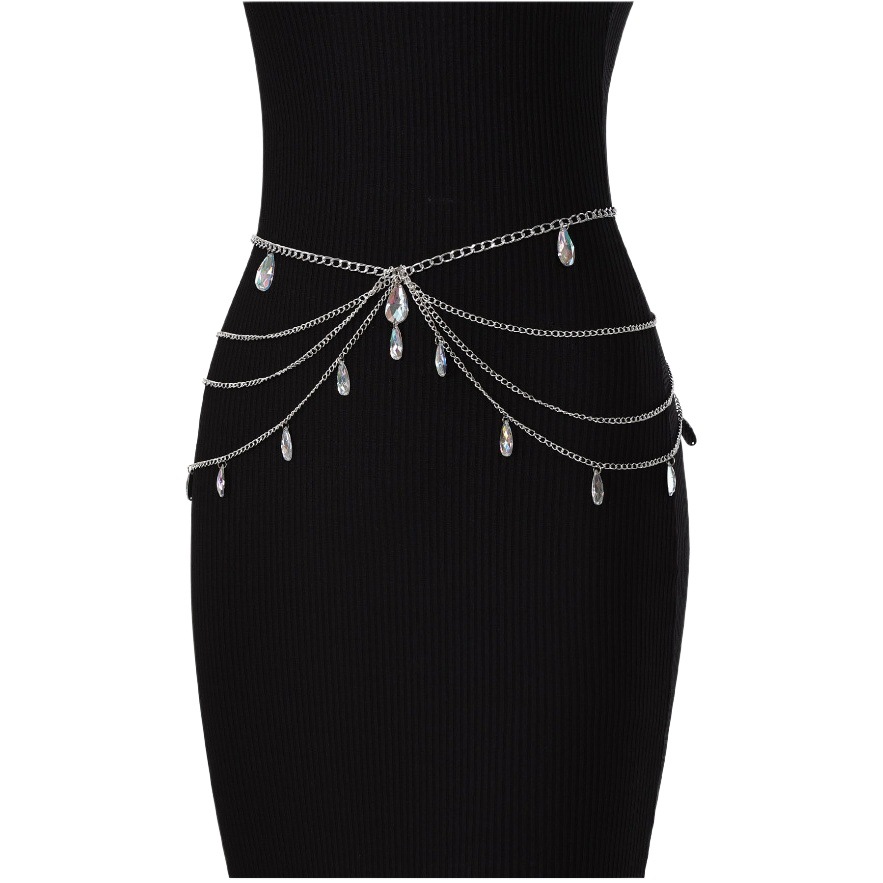 3284 waist chain gothic waist chain water drop crystal christmas halloween wedding party party day
