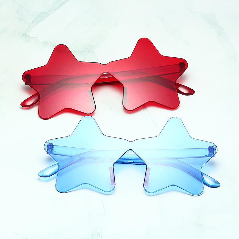 Picture of New fashion personality five-pointed star sunglasses cross-border frameless sunglasses trendy party funny beach sunglasses