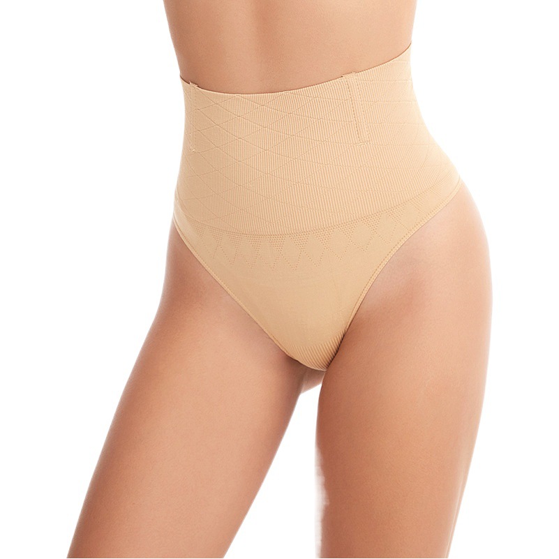 Foreign trade plus Fishbone thong women's tight belly strong hip lifting summer thin plus Fishbone waist shaping pants