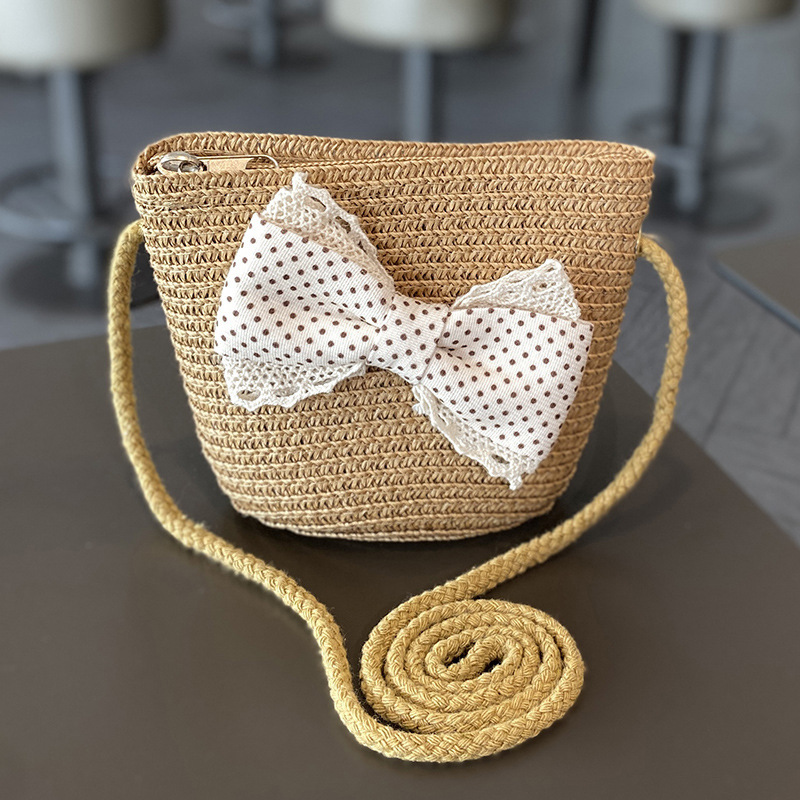 Picture of Children's Sunscreen Hat Summer Girl's Sunshade Straw Hat Bag suit Girl Baby Girl Western-style Lace Princess Beach Hat