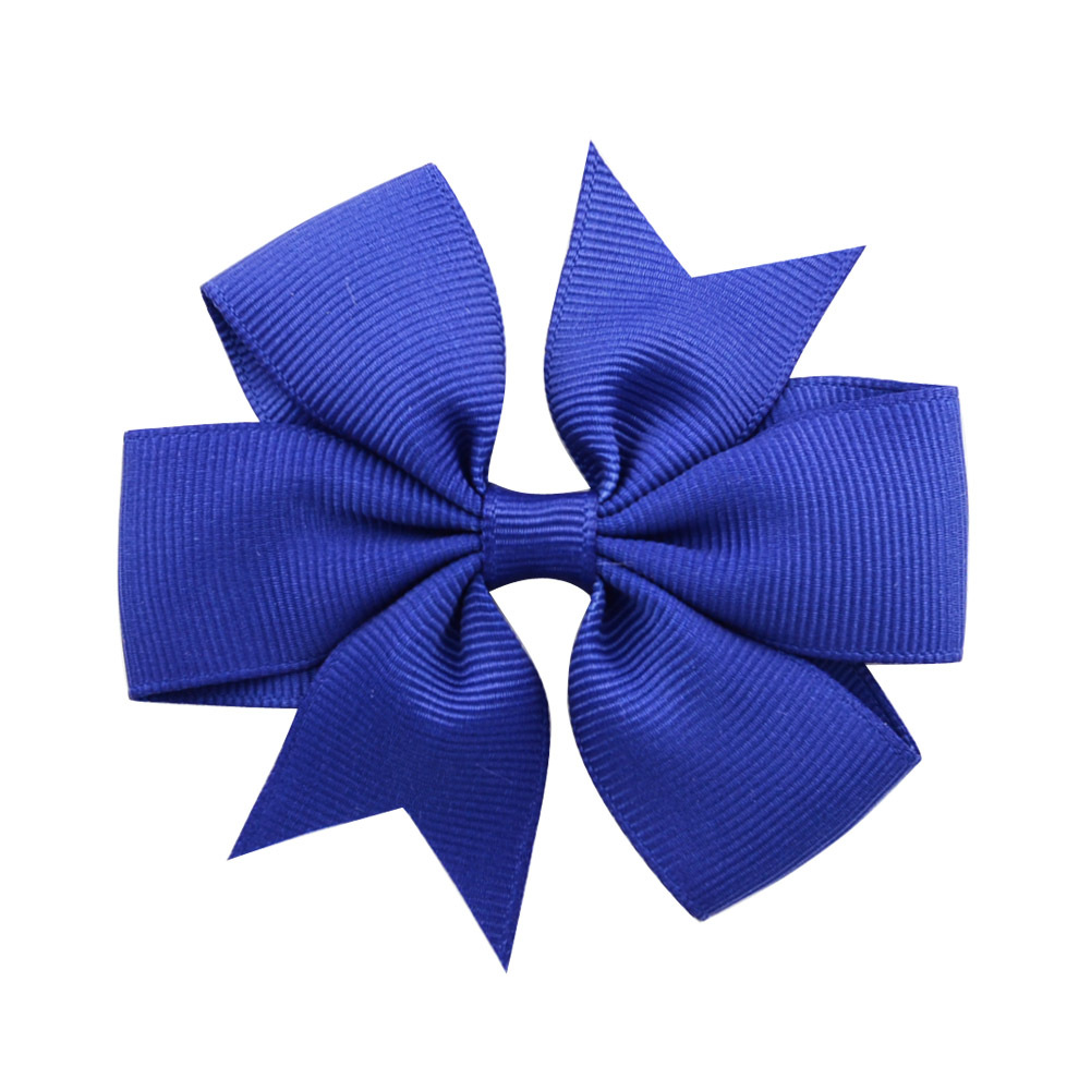 Picture of 53 Colors Amazon Hot Selling Six-Ear Pure Color Ribbed Fishtail Bow Hairpin Hair Accessories Kidsren's Headwear 564