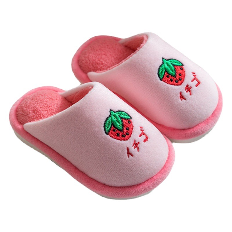 Autumn and Winter Children's Cotton Slippers, Parent-Child Indoor Plush Warm Cartoon Home Cotton Shoes for Toddlers, Plush and Thickened