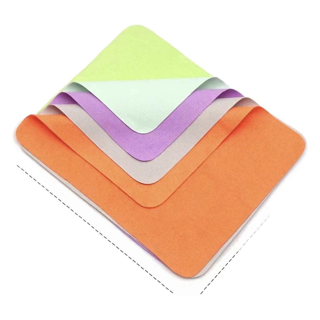 In stock suede glasses cloth ultra-fine fiber wiping cloth lens cloth of various sizes various colors wholesale fixed