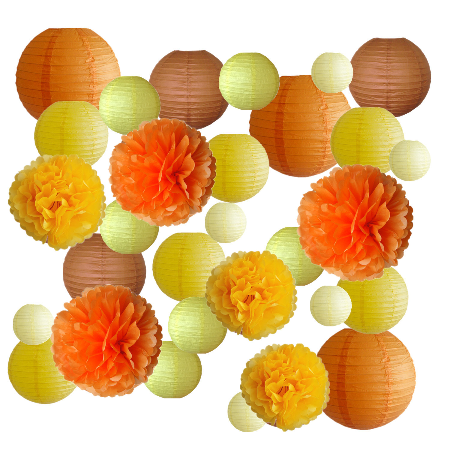 Picture of Spring, Summer, Autumn and Winter Colorfulful Paper Lanterns Round Foldableable Paper Art Combination Set Hanging Lanterns