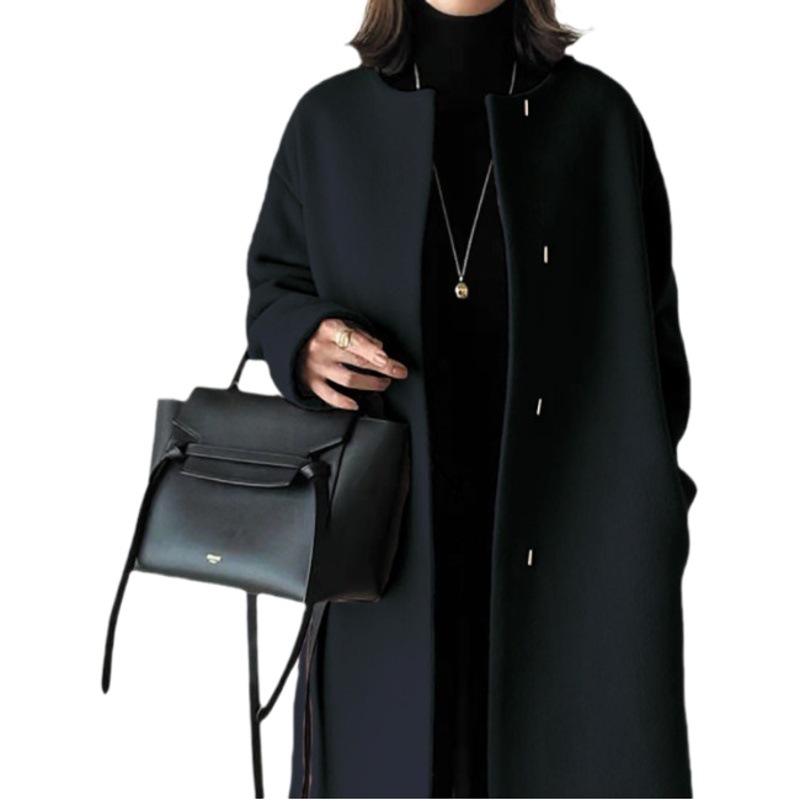 5-color in stock Japanese Loose Coat Women's 2024 Autumn and Winter New Elegant Commuter Long Woolen Women's Coat