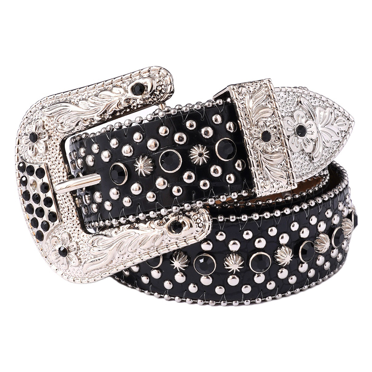 Y2K Wind Wide Belt Decorative Rhinestone Belt Women's European and American Fashion Distinctive Diamond-studded Jeans with All-match Design Sense