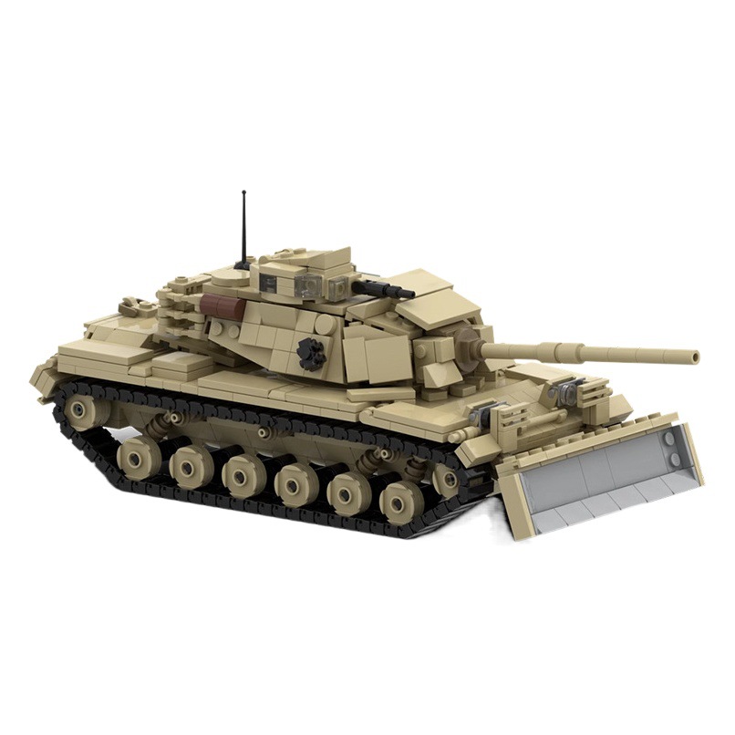 Compatible with Lego MOC-166141 Barton M60A1 tank building block model hand-assembled toy suit children