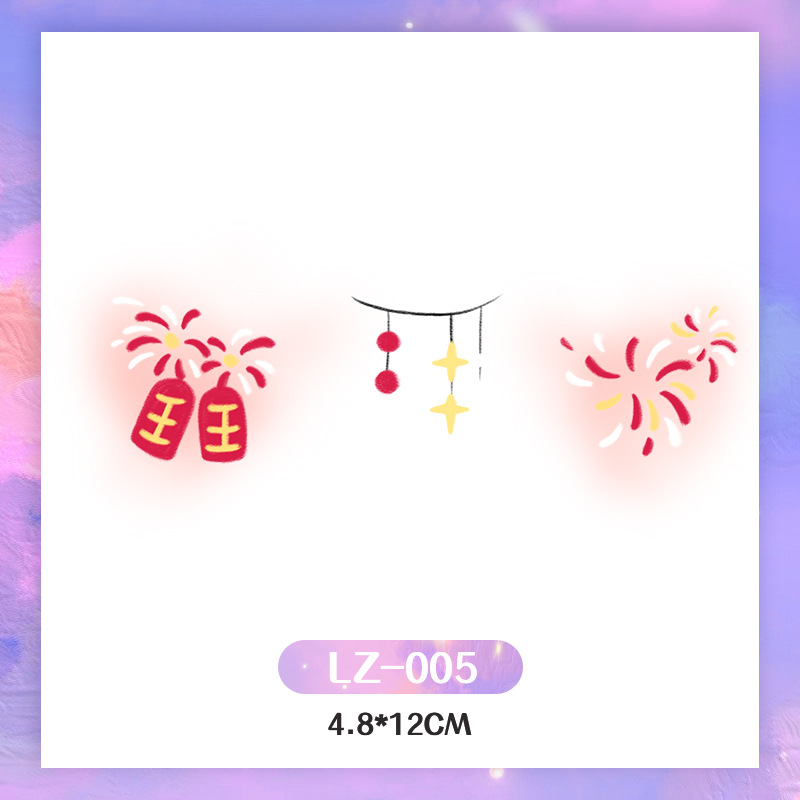 Picture of New Year's Day girl cute face makeup New year new year Creative face stickers love blush cute makeup stickers tattoo stickers
