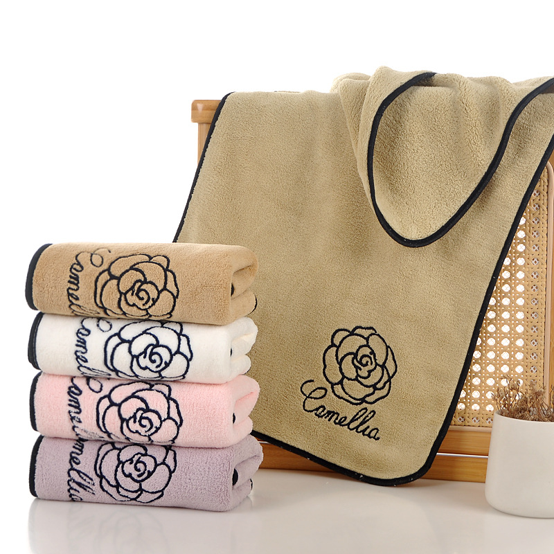 2025 New Embroidered Kapok Towel, Soft, Water-Absorbent and Lint-Free, Household Hair Drying Towel, Adult Face Washcloth